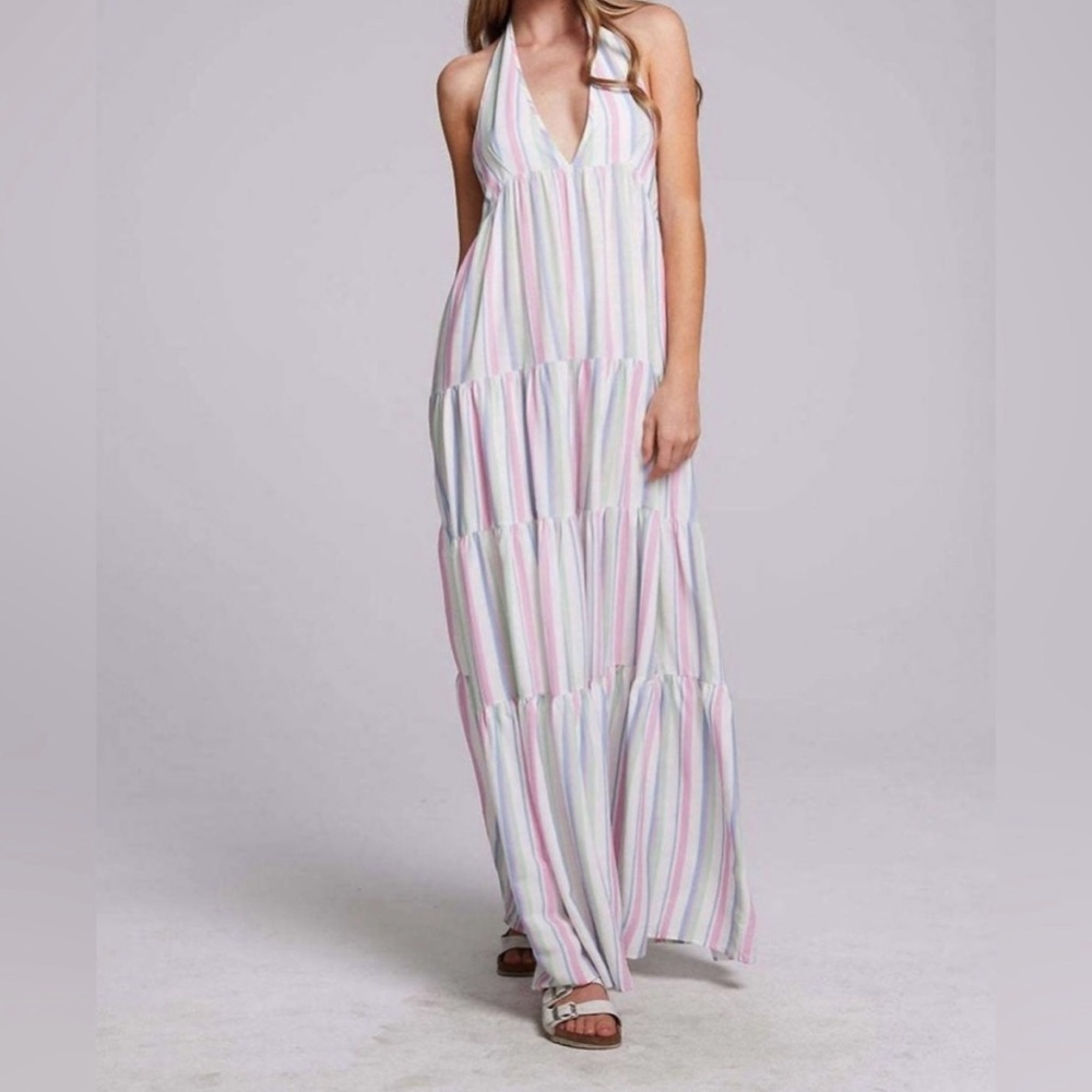 Chaser Brand Striped Halter Maxi Dress - Picture 2 of 6